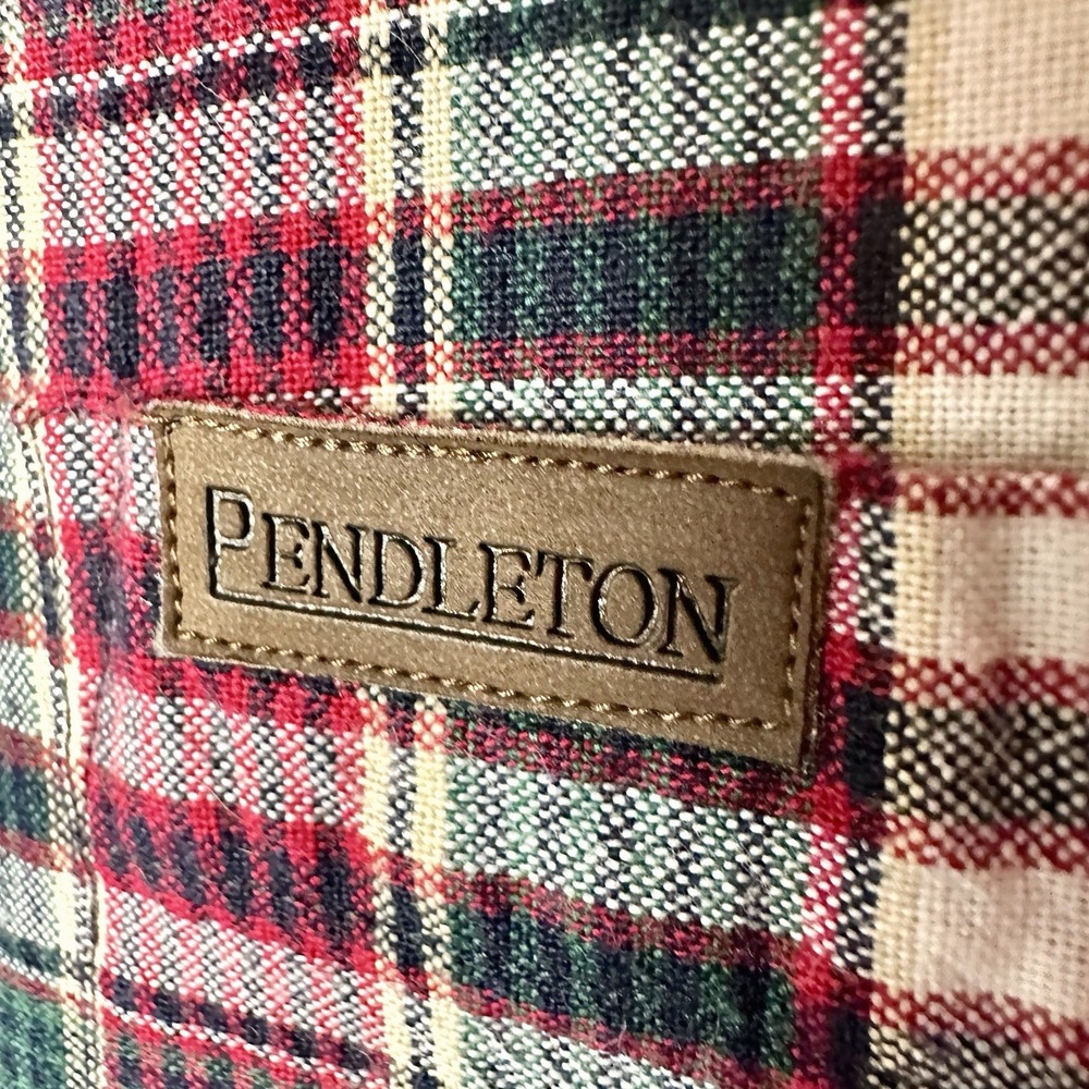 PENDLETON Shirt Men's M Red Green Plaid Short Sleeve Button Down Cotton - Picture 10 of 10